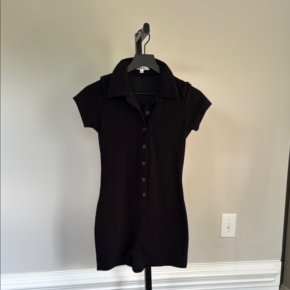 Frankie’s Bikinis black terry cloth romper size medium - Picture 3 of 5